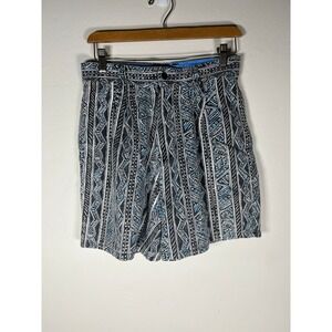 T&C Hawaii 90s Print Pleated Shorts‎ Geometric Pattern Cotton